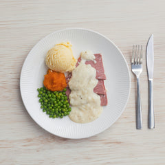 NC69 Corned Beef and White Sauce, Mashed Potato, Pumpkin & Peas (Main)