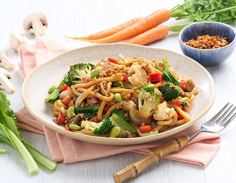 LNE244 - Standard Dinner Japanese Vegetable Stir Fry with Udon Noodles (V) (no added dairy)