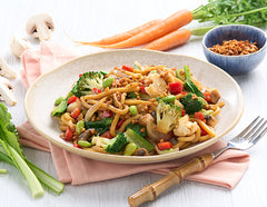 LNE244 - Standard Dinner Japanese Vegetable Stir Fry with Udon Noodles (V) (no added dairy)